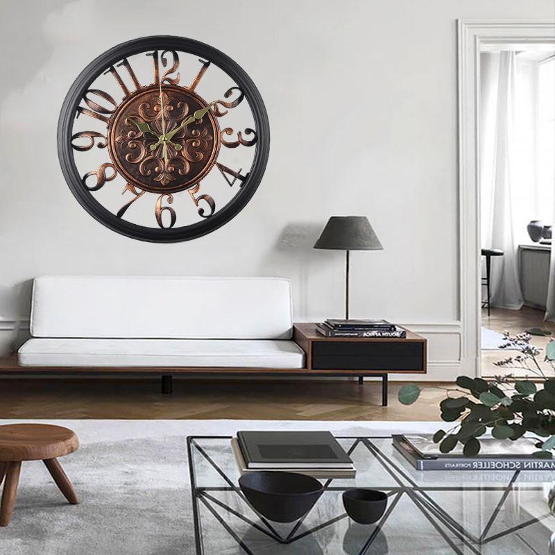 Часы Ретро Настенные часы Гостиная Искусство Бесшумные настенные часы Классические Антикварные часы Атмосферный Дом Креатив Classic Black