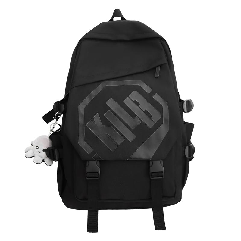 

Рюкзак большой емкости рюкзака школьной сумки средней школы женский напечатанный письмом для людей чёрный