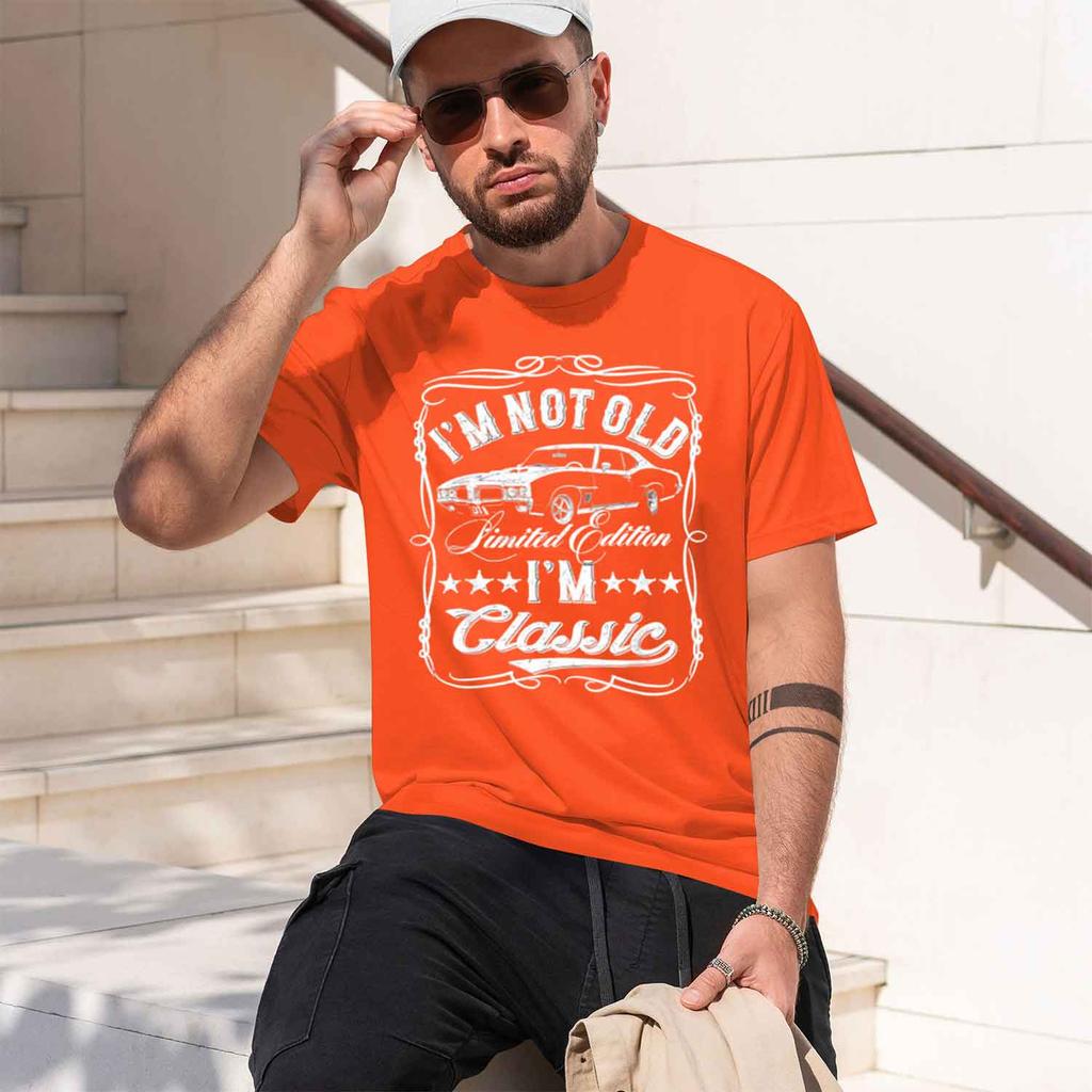 2026 New Unisex Vintage Car Graphic Tee Im Not Old Im Funny Creative Gift For Fathers Day Grandpa Retro Short Sleeve Tshirt