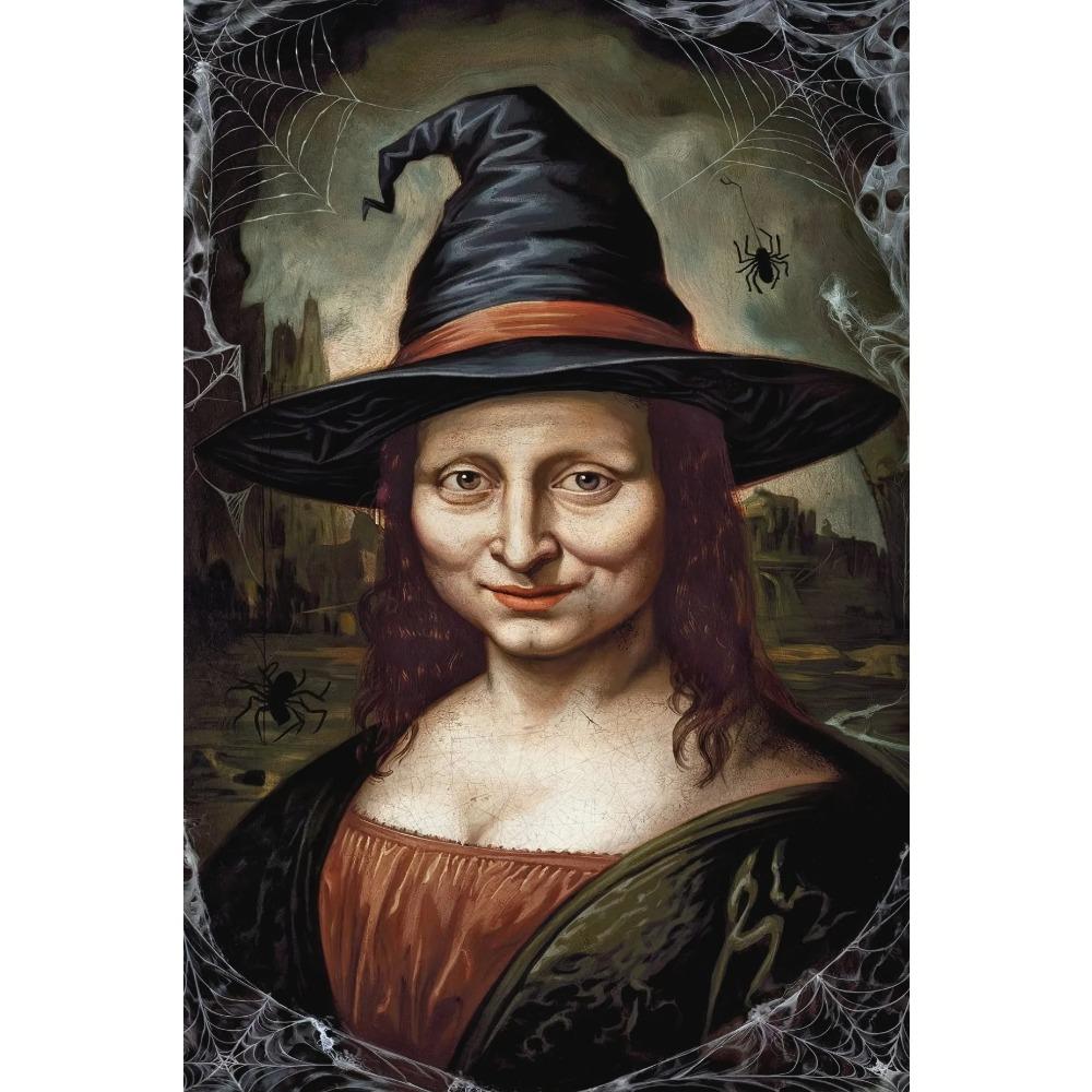 Dark Vintage Witch Halloween Posters Haunted House Pumpkin Girl Creepy Mansion Canvas Painting Wall Art Pictures Home Room Decor