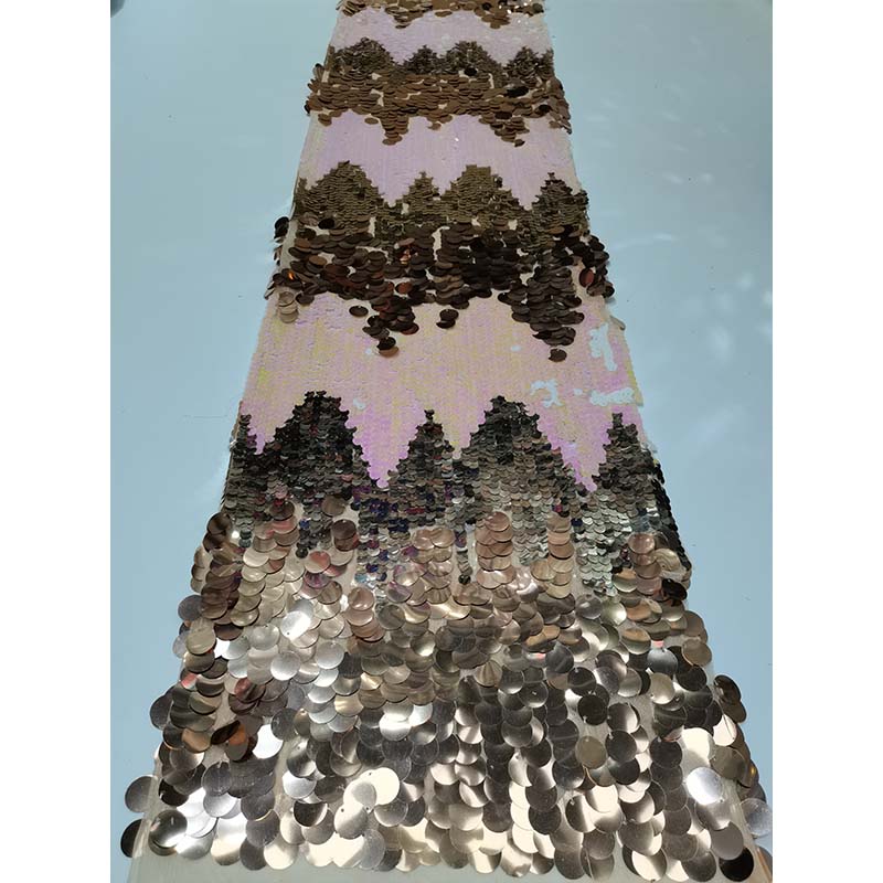 Length: 1Yard Colorful Size Sequin Embroidery Glitter Fabric DIY Sewing Pants Skirts Camisoles Mesh Sequin FabricWide:125CM