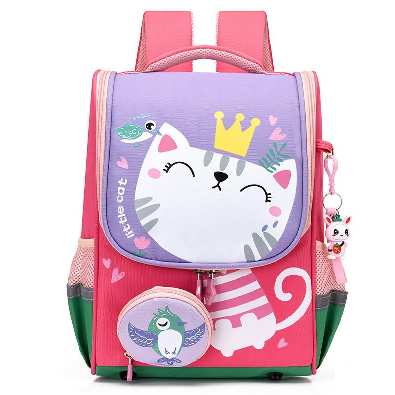 Adorable Cartoon Nylon Backpack For Boys And Girls In Primary School Large Capacity