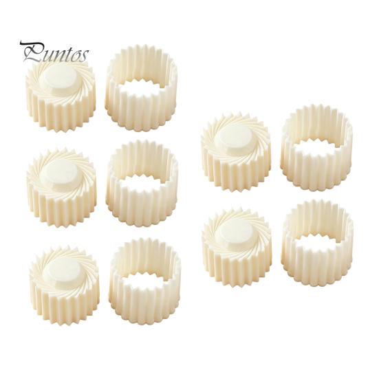 Mini-Teigformwerkzeug 2-in-1 Runde Mondkuchenform, Doppelseitige Gebäckpresse mit Muschelrand und Küchenbackwerkzeuge Spiralprägung für DIY