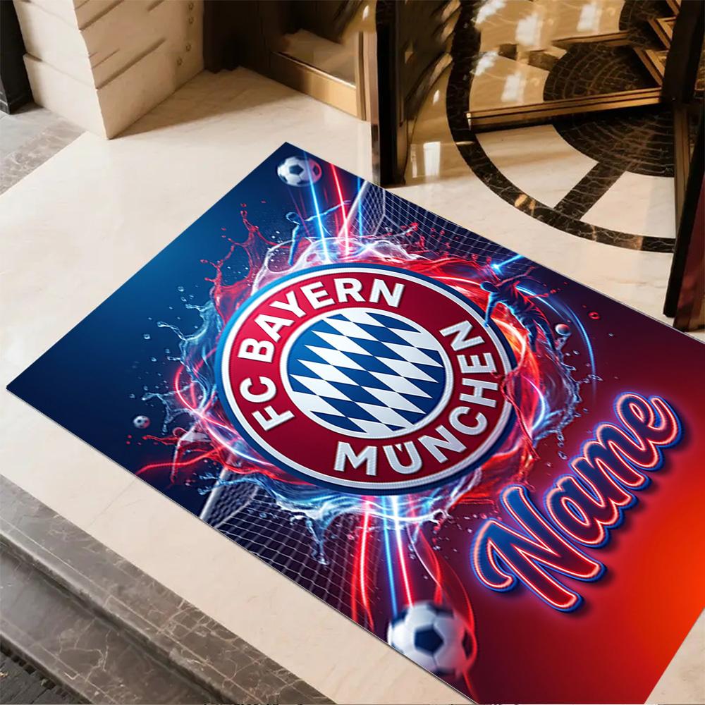 Bayern Munich Crest Area Rug Design for Decorate Room Dormitory Hallway Foyer Anti-slip Rug Decorate Offices Perfect Gift for Friends & Family
