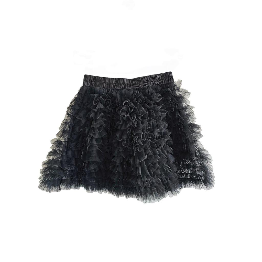 Korean Princess Rich Girl Style High Waist A-line Fluffy Mesh Skirt - Multi-layer Short Cake Skirt for Women