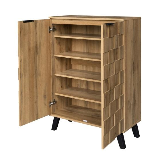 Storage Sideboard Sideboard, Modern Shoe Cabinet with 5 Compartments, Dimensions 80.5 X 35 109.5 Cm, Adjustable Shelves Wood