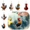 Niedliches Cartoon-Huhn Acryl Auto Hängedekoration Weihnachtsbaumschmuck Heimdeko