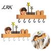 Pet Leash Holder for Wall Solid Wood Key with 6 Hooks, Decorative Hanging Storage Rack, Functional Hallway Organizer Space Saving Mounted Entryway