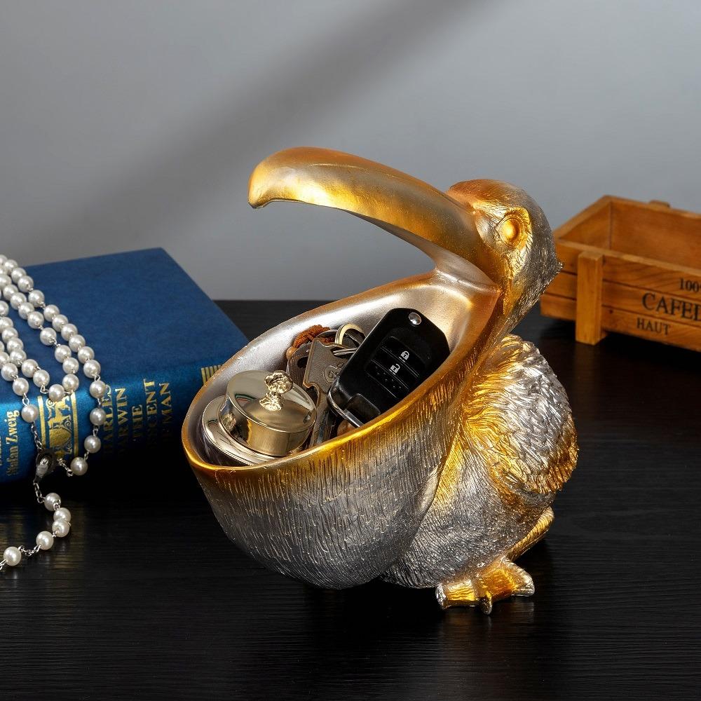 Resin Toucan Pelican Sculpture Decoration Storage Key Candy Storage, European Creative Animal Design