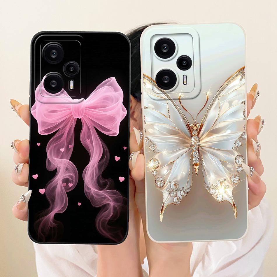 For Xiaomi Redmi Note 12 Turbo Cute Cat Flower Cartoon Phone Case For Redmi Note12 Turbo Shockproof Soft Silicone Bumpers