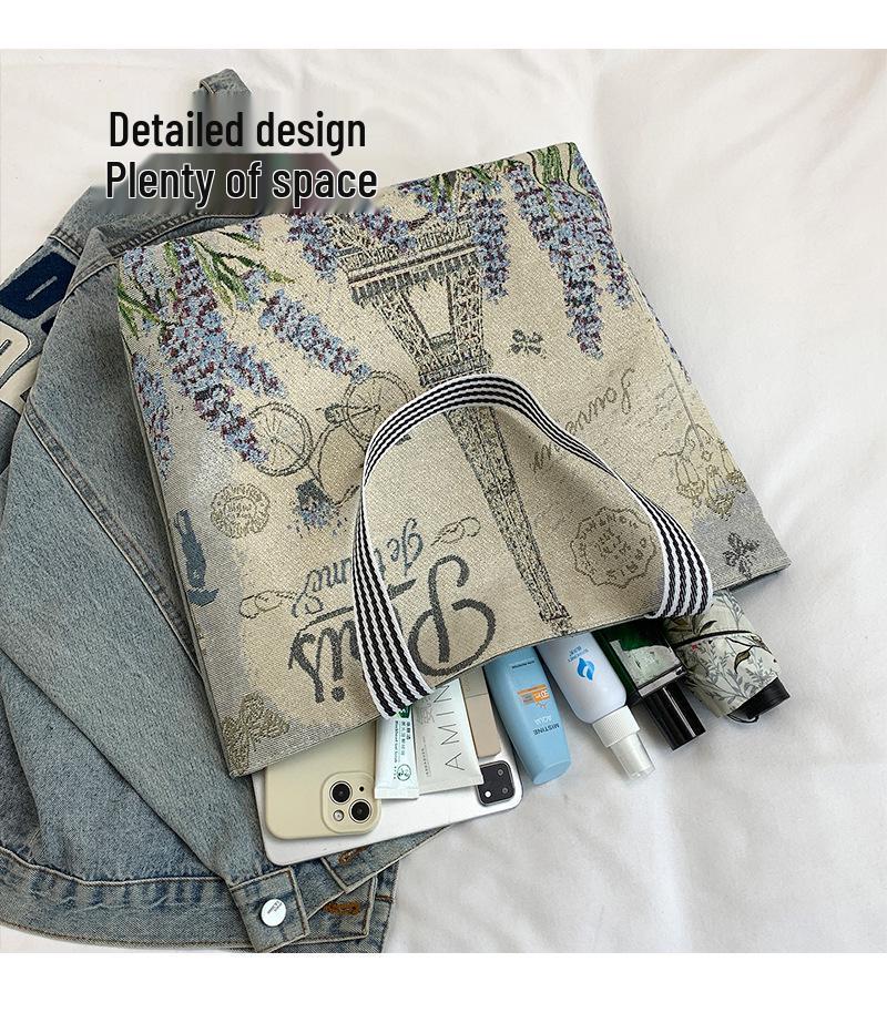 Goldfaden Canvas Tragetasche - Damen Cartoon Schulterhandtasche