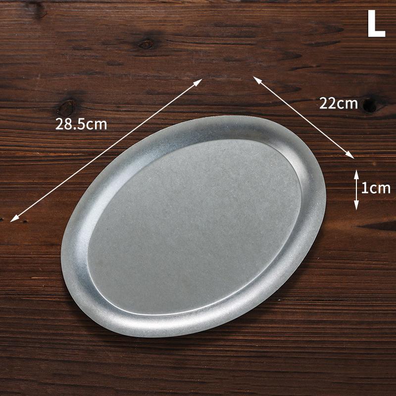 1 ks Japonský Vintage Oválný 304 Nerezový Restauranční Talíř Dezertní Podnos Kuchyňské Nádobí