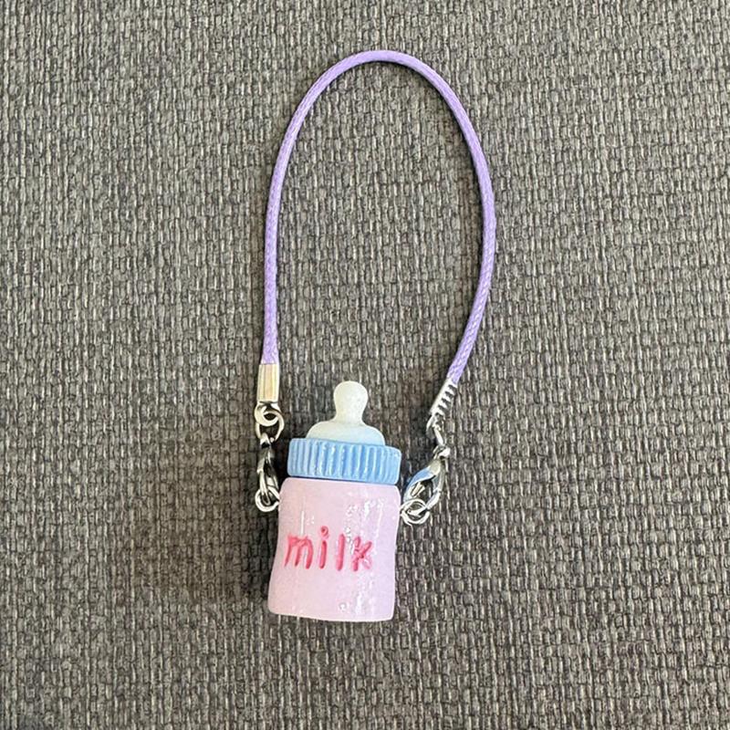 Creative  Miniature Water Cup Pendant Charms For Doll Neck Decoration Cute Mini Milk Bottle Model Plush Doll Accessories