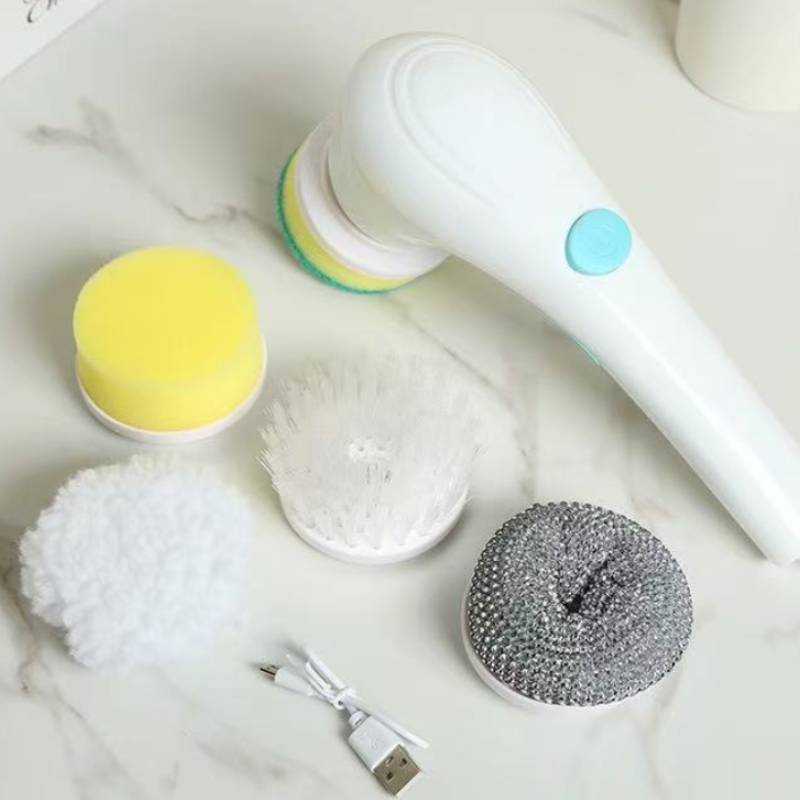 Kitchen Cleaning Brush Set With Multifunctional Electric Heads For Home Use