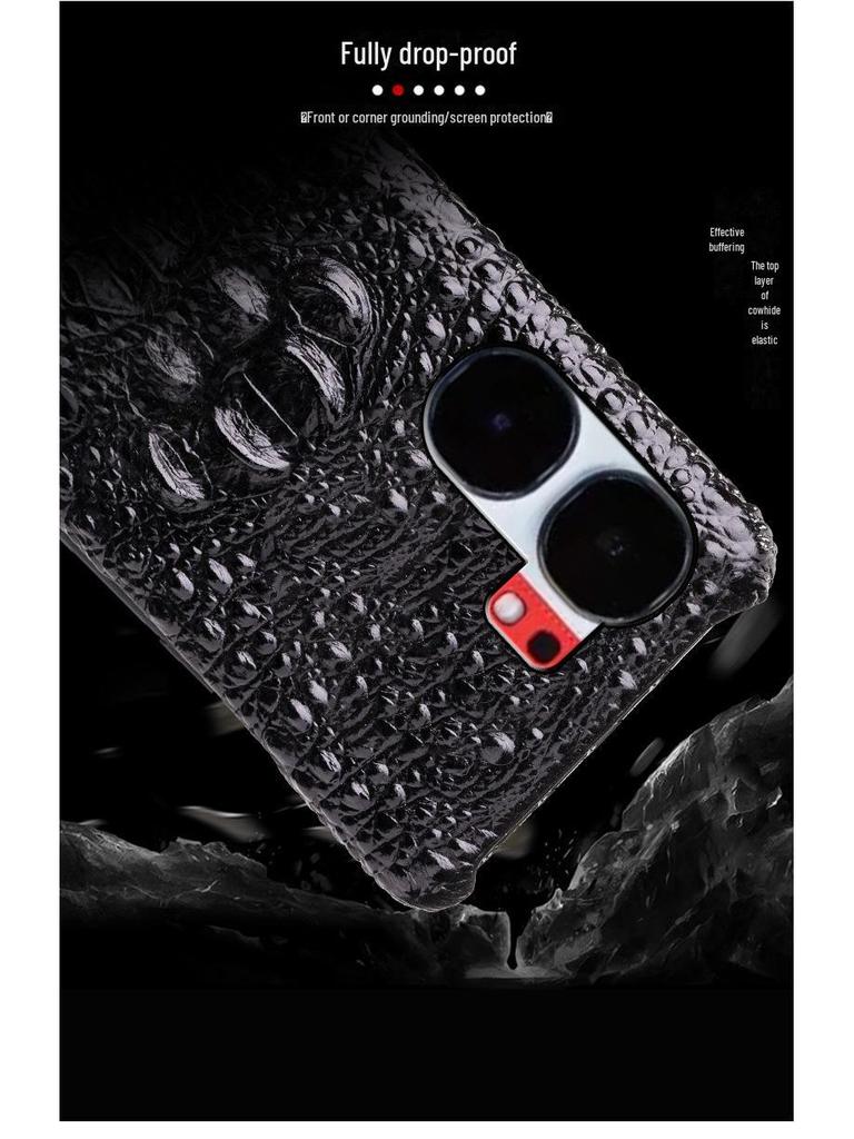 iQOO Neo7 SE Leather Case: Crocodile Skull Half-Cover Racing Design