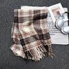 Retro new plaid scarf women's autumn and winter versatile warm thickened imitation cashmere shawl scarf dual-purpose