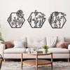 3-teiliges Wandbild mit Metallblumen – schöne Blumendekoration für Zuhause, bezaubernder Wandaufkleber mit Metallblumen