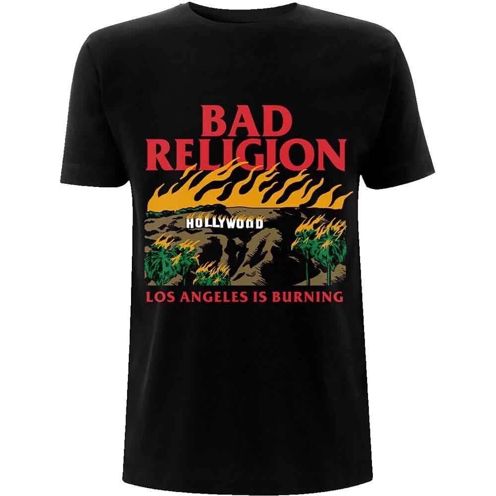 Bad Religion Burning Black T-Shirt Black New XXXL