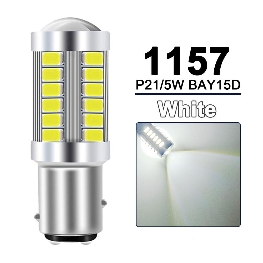 2/4/8 P21W 1156 BA15S Turn Signal Light 1157 BAY15D LED Bulbs Car Reverse Parking Backup Lights 12V 33SMD 6500K White Red Yellow