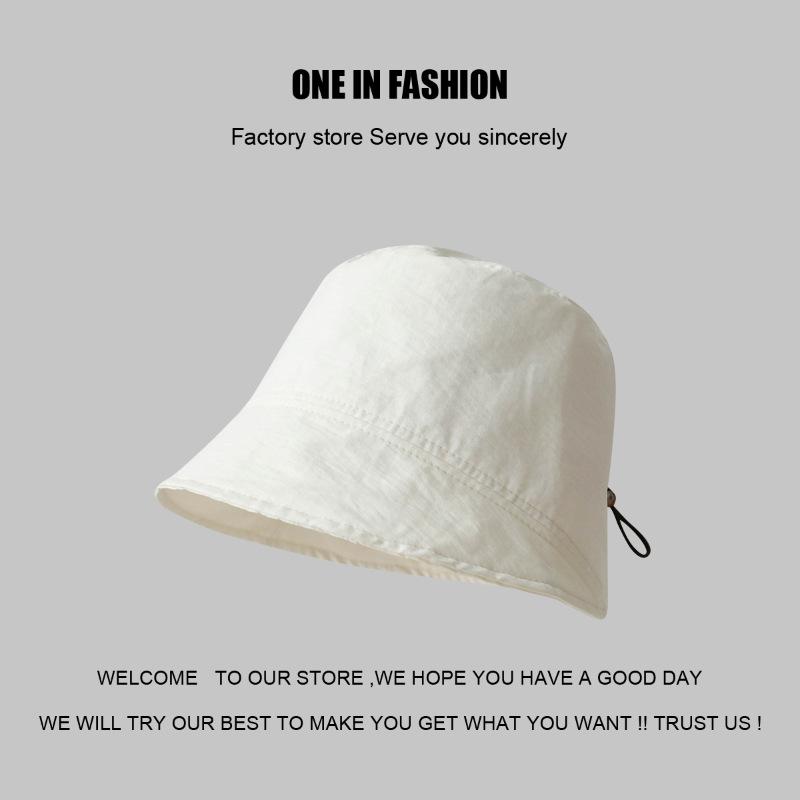 Light and quick-drying in summer, plain face covering and showing face, small bucket hat woman