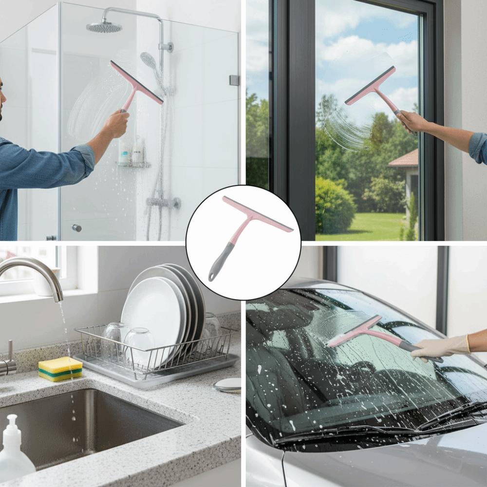 Streak-Free Silicone Scraper Silicone Glass Dewatering Tool Shower Window Squeegee  Mirror Cleaning