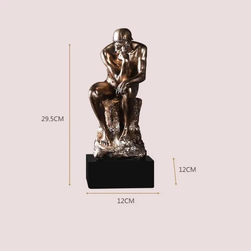 Bronze Thinker Statue Rodin's The Thinker Replica Insightful Reflective Art for Creative and Personalized Decor