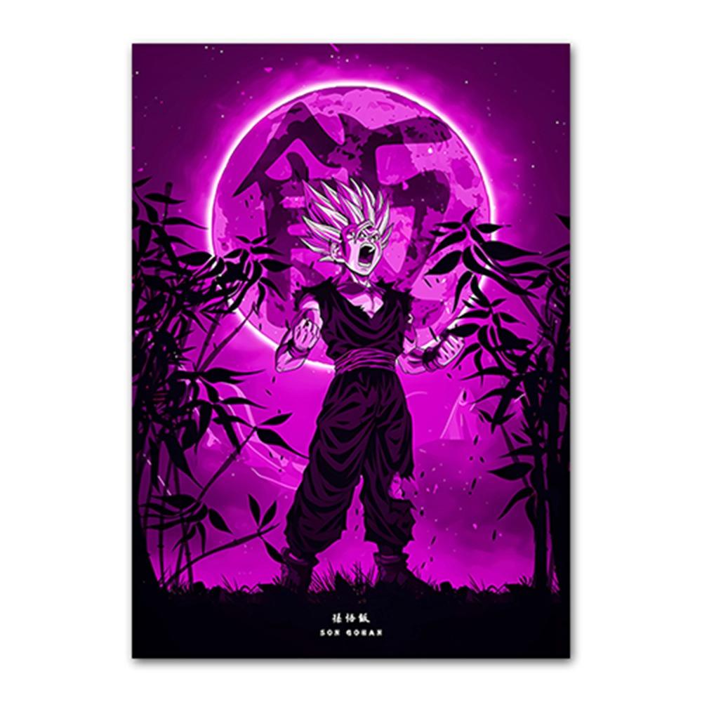 Japanese Modern Anime Retro Dragon Ball Poster Goku Gohan Vegeta Piccolo Friza Canvas Painting Print Wall Art Children Gift