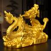 Fengshui Zhaocai Brass Five Claw Gold Dragon Ornament Wealth Attract Office Living Room Drcorations Craft Gift