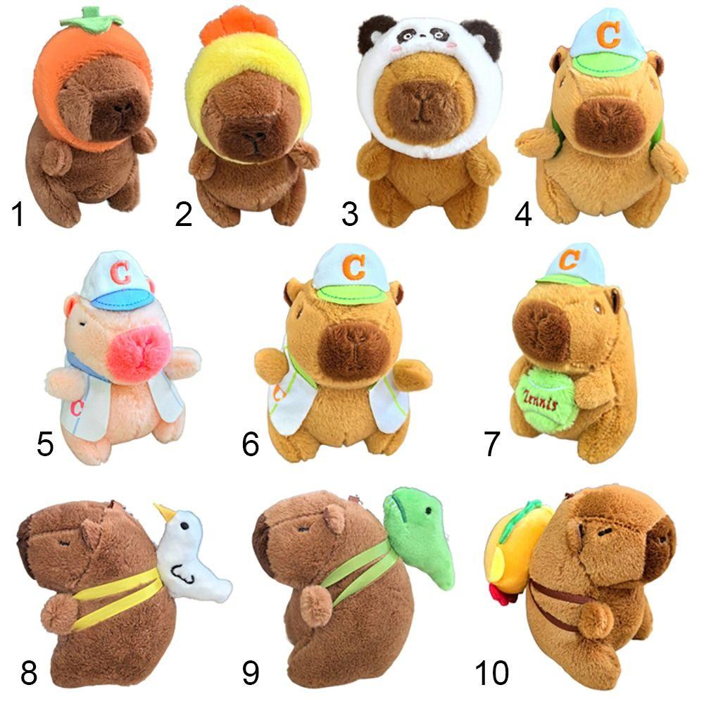 Multicolor Simulation Capybara Pendant Cute Fluffty Animal Doll  Birthday Gift