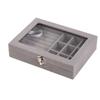 Elegant Petite Single-Compartment Jewelry Box - Secure Lock Clear Glass Lid Dust-Proof for Tiny Trinkets