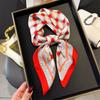 French light luxury chain small square scarf simulation silk printing silk scarf headscarf women's spring and summer scarf temperament scarf scarf new