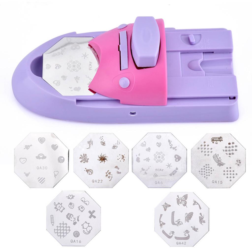 Nail Art DIY Printer Printing Manicure Machine with 6 Metal Pattern Plates Nail Art Tool