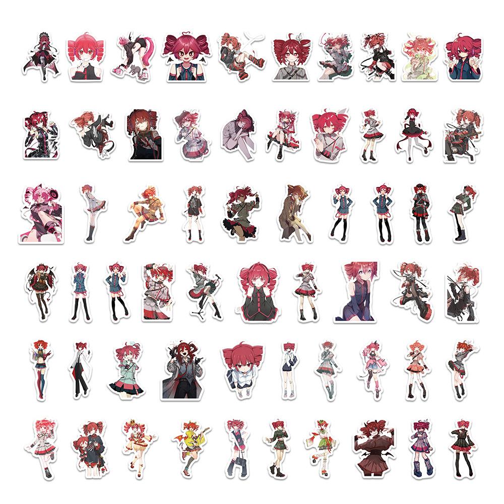60 Stuks Cartoon Kasane Teto Stickers voor Doe-het-zelf Scrapbooking Schrijfwaren Handboek Telefoon Waterbeker Bagage Waterdichte Sticker Decals gray