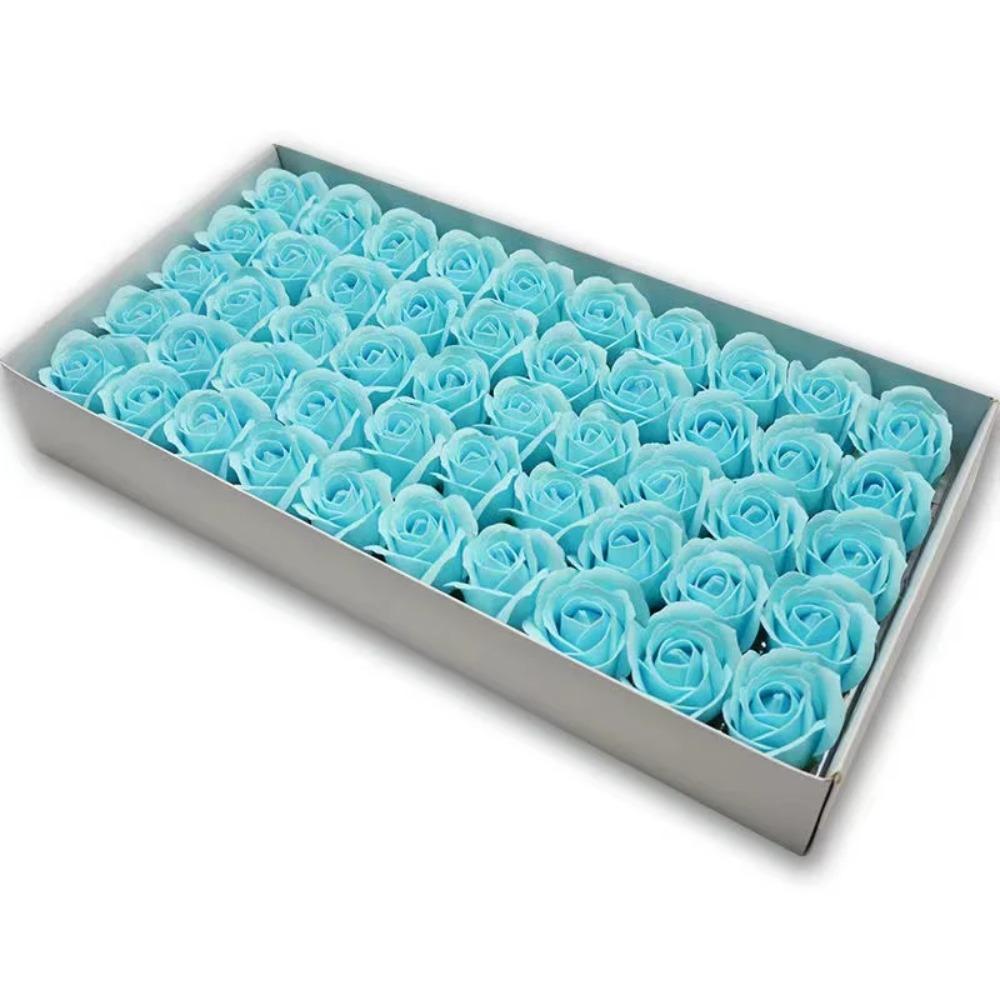 50Pcs Handmade Soap Rose Flower Three Layer Rose Wreath Making Artificial Rose Flowers Realistic Floral DIY Flower Head