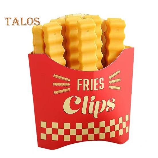 

12 шт. уплотнительные зажимы для пластиковых пакетов, форма для картофеля фри, влагостойкие зажимы для хранения свежести закусок, многоразовые магниты, кухонные аксессуары для холодильника жёлтый