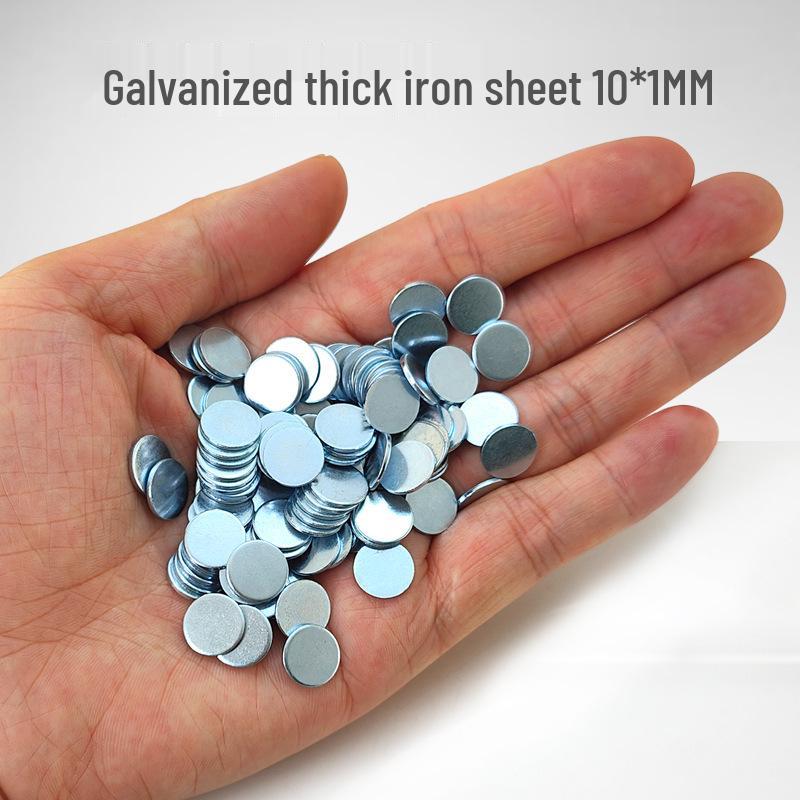 100 Round Galvanized Rust-Proof Magnetic Sheet Patches (0.3-1mm Thick)