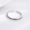 BF CLUB Silver Color Simple ZirconRings For Women Geometric Fashion Open Adjustable Handmade Party Jewelry Gift Allergy
