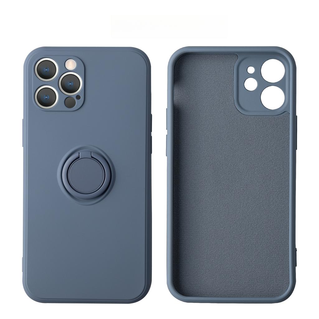 Applicable To IPhone 16 Ring Bracket Mobile Phone Case Apple 15 ProMax Liquid Silicone 14 Matte 13 Protective Cover