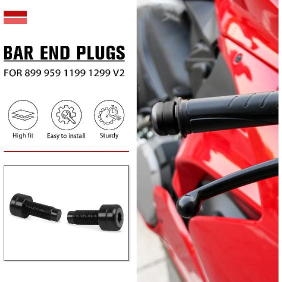 CHIFUN 1 Pair Bar Ends Plug Anti Vibration Weight Sliders Replacement for Ducati Panigale V2 899 959 1199 1299 S/R CNC Aluminum Handle Bar End Caps