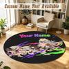 Round Rug Custom NameSplatoon Pattern Non Slip Carpet Home Floor Decor