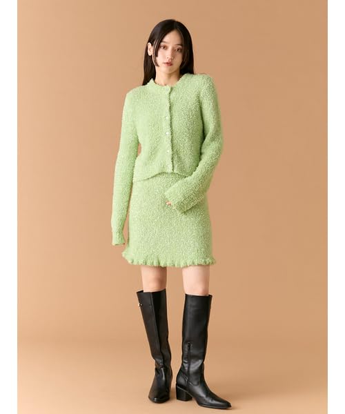 Lame Knit Mini Skirt LWNS255067GRNF