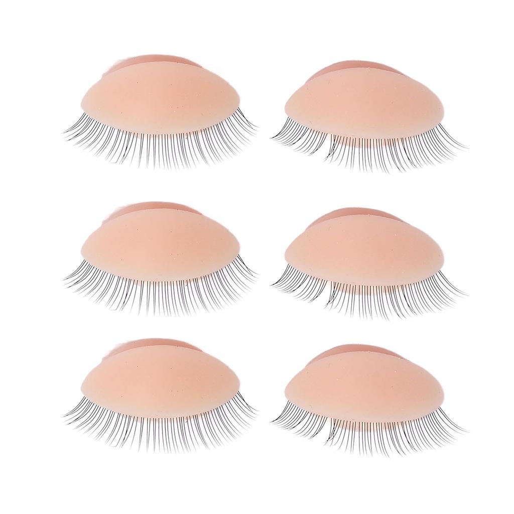 3 Pairs Ersatz Augenlider für Mannequin Kopf Wimpern Verlängerung Praxis Abnehmbare Augenlider mit