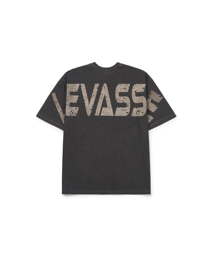 Leubase Old School Back Logo Oversized Short Sleeve T-Shirt_Pigment Charcoal