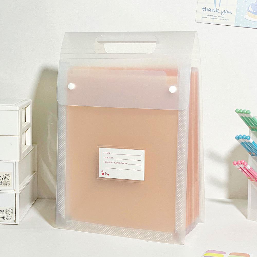 Multi-purpose Gradient Color File Bag Handheld 13 Pockets A4 File Folder Flip Cover Design Document Organizer School Office розовый 1090₽