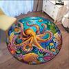 Kristall samt Teppich 2D Flach, 3D Oktopus Druck Runder Teppich Stuhlmatte - Rutschfest Polyester, Kristall samt, Unterwasser