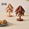 Wooden Trivets for Hot Dishes Tree Shape Trivet Set Special Texture Coaster Hot Pot Holder 4 Triangular Mats + 1 Stand Multifunctional Kitchen Table