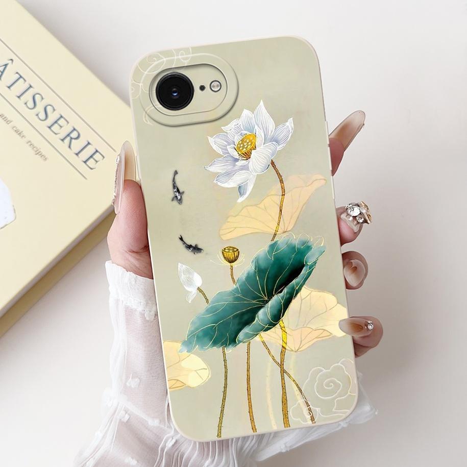 For iPhone 16E Case Popular Flower Cartoon Silicone Phone Cover For iPhone16E Funda For iPhone SE 2025 SE4 Shockproof Soft Cover