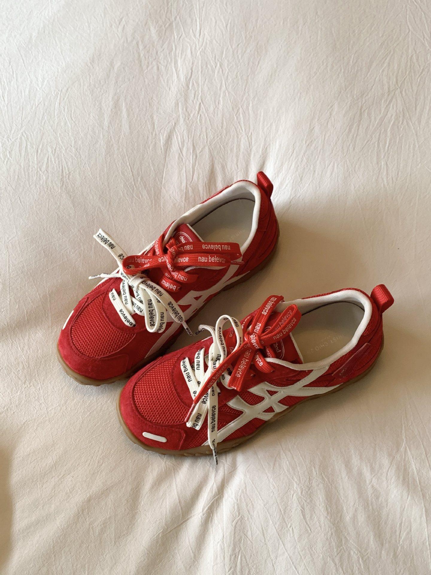 

Korean version of heightening German training shoes 2025 autumn new mesh lightweight summer shoes sports shoes women s casual Forrest Gump shoes 40 красный