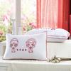 Cotton Wedding Pillow With Red Double Happiness Embroidery Down Alternative Fill Queen Size Bedding Accessory