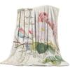 Flannel Blanket for Bed Garden Vintage Flower Bird Butterfly Throw Blanket Portable Soft Blanket Warm Sofa Bed Sheets King Size